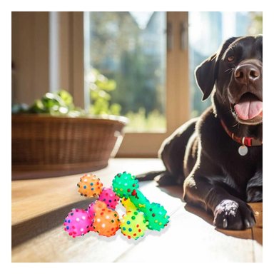 PACK12 OBJETO DE HUESO PLASTICO CON PUNTOS PARA JUEGO CANINO - 3