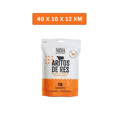 PACK4 SNACKS EN AROS DE CARNE DE RES PARA PERROS 10 UNID Y+PAPEL REGALO - 4