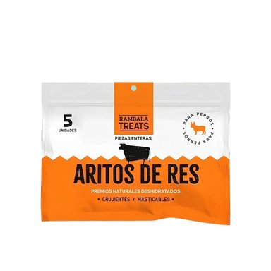 PACK2 ARITOS DE RES NATURAL DESHIDRATADA PARA PERROS 5 UNID Y+REGALO STICKER - 2