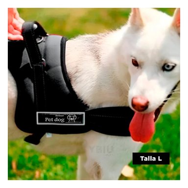 PACK6 CHALECO SEGURO PARA PERRO TALLA L COLOR NEGRO CON AJUSTE FIRME Y+REGALO STICKER - 5