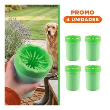 PACK4 HERRAMIENTA PARA LIMPIAR PATAS DE MASCOTA VERDE DISEÑO COMPACTO Y+REGALO STICKER - 1