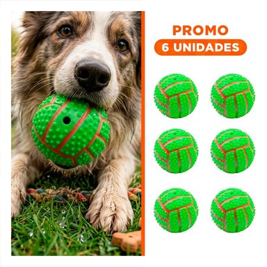 PACK6 SET DE JUEGO VERDE PARA PERRO DE CAUCHO CON RAYAS Y RELIEVE - 1