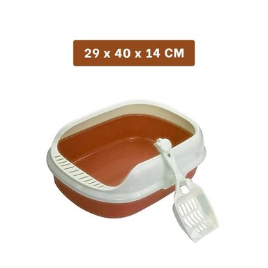 PACK2 RECIPIENTE MARRON PARA GATO CON LADOS MEDIOS ALTOS MAS PALA CERNIDORA Y+PAPEL REGALO - 4