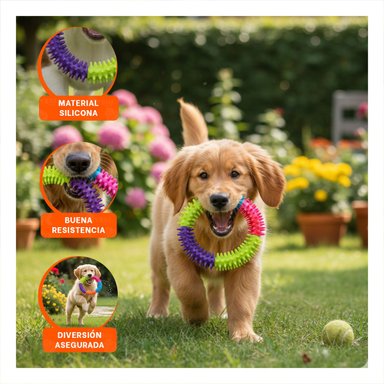 PACK2 ACCESORIO MODERNO PARA MASCOTAS DE JEBE PUNTEADO DE COLORES Y+PAPEL REGALO - 5