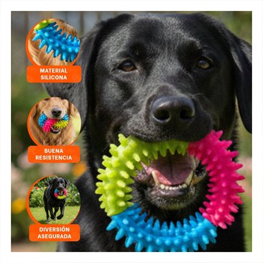 PACK6 JUGUETE PARA ACTIVIDAD EN PARQUE JEBE PUNTEADO DE COLORES VARIADOS - 5