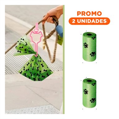 PACK2 PORTA BOLSA VERDE BIODEGRADABLE PARA PASEO DIARIO - 1