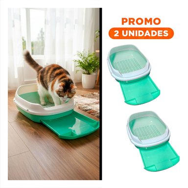 PACK2 BANDEJA ROSADA PARA GATO CON SISTEMA EXTRAIBLE ABIERTO - 1