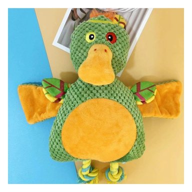 PACK2 MUNECO LIGERO DE PATO SELVATICO VERDE PARA MASCOTA CON ACABADO TEXTIL Y+REGALO STICKER - 5