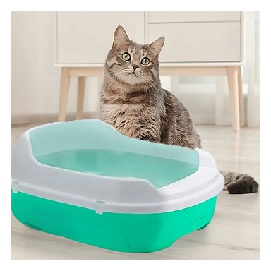 ARENERO VERDE AGUA PARA GATO CON BANDEJA EXTRAIBLE ABIERTA Y+LIGAS REGALO - 2