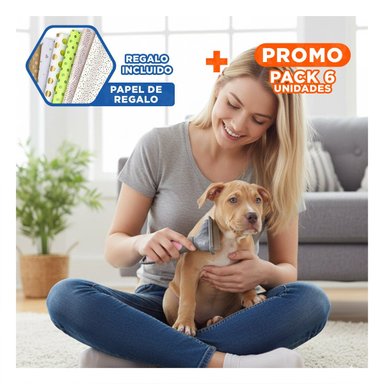 PACK6 PEINE PRACTICO PARA MASCOTA ROSADO QUITA PELOS FACIL Y+PAPEL REGALO - 1