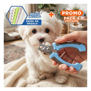 PACK4 SET DE PEDICURA PARA MASCOTAS PARA EL CUIDADO CELESTE GRANDE CON FAMILIA Y+PAPEL REGALO - 1