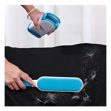 PACK4 ACCESORIO QUITA PELUSA CELESTE PRACTICO PARA MANTENER HOGAR LIMPIO - 3