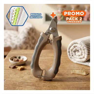 PACK2 CORTA UÑA PET MARRON GRANDE DE TACTO SUAVE PARA SUS MANOS Y+PAPEL REGALO - 1