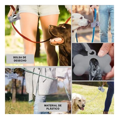 PACK4 CONTENEDOR CANINO GRIS CON DISENO COMPACTO PARA PASEOS Y+REGALO STICKER - 2