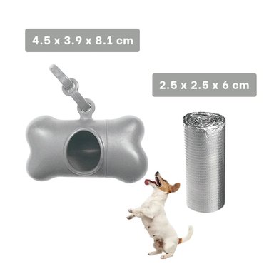 PACK4 CONTENEDOR CANINO GRIS CON DISENO COMPACTO PARA PASEOS Y+REGALO STICKER - 4