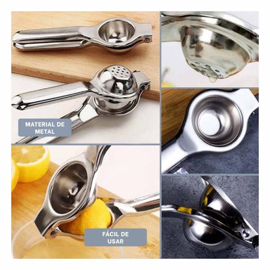 PACK4 EXTRACTOR EN COLOR PLATEADO 21 CM X 6 CM PARA LIMON EN METAL Y+REGALO STICKER - 2