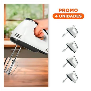 PACK4 SET MANO ELECTRICA 7 VELOCIDADES BLANCO CON DISENO FACIL USO Y+REGALO STICKER - 1