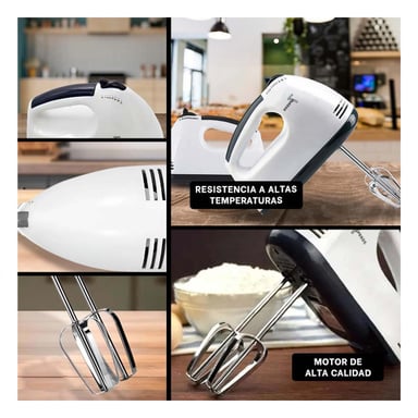 PACK4 SET MANO ELECTRICA 7 VELOCIDADES BLANCO CON DISENO FACIL USO Y+REGALO STICKER - 2