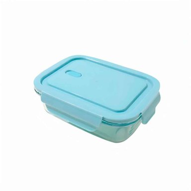 PACK6 PORTA COMIDA DE VIDRIO 1040 ML CON TAPA CELESTE PARA TRANSPORTE Y+REGALO STICKER - 2