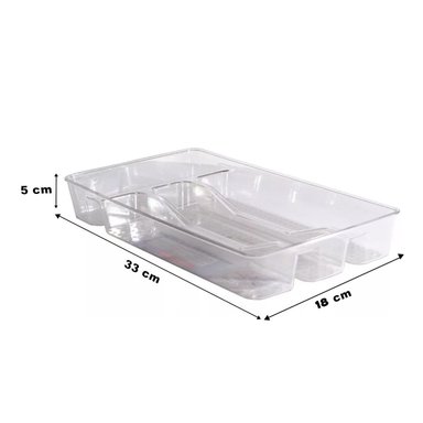 CONTENEDOR PRACTICO PARA MANTENER ORDEN EN CAJONES 33X18X5CM TRANSPARENTE Y+PAPEL REGALO - 4