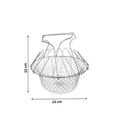 PACK2 BANDEJA FREIR ACERO 23CM PLATEADO PARA COCINA VERSATIL Y PRACTICO - 4