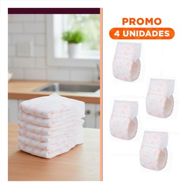 PACK4 PANTIE SANITARIO CON CINTURA AJUSTABLE PERRO HEMBRA TALLA S ROSADO Y+REGALO STICKER - 1