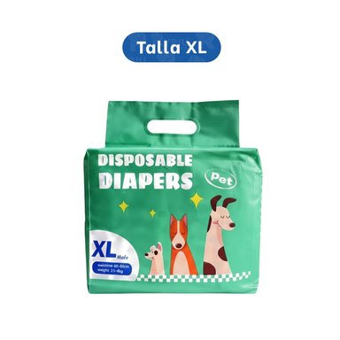 PACK6 FAJA IDEAL PARA CACHORROS Y PERROS MAYORES COMO EL PERRO MACHO XL VERDE Y+REGALO STICKER - 4