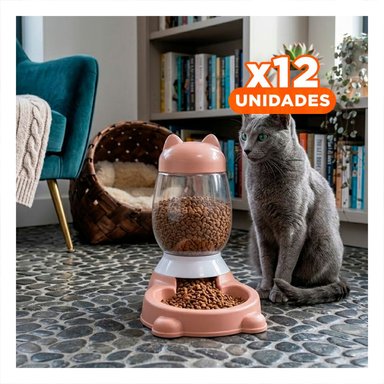 PACK12 FUENTE PEQUENA ROSADO CON BIDON EN GATO AUTOMATICO PARA RINCONES TRANQUILOS - 1