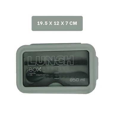 PACK6 DEPÓSITO LIGERO 850ML CON CUBIERTOS VERDE PARA TRANSPORTE DE COMIDA Y+REGALO STICKER - 4