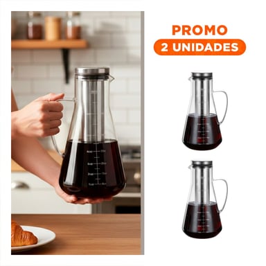 PACK2 CONTENEDOR DE VIDRIO TRANSPARENTE 26 X 13,5 CM PARA CAFE Y TE - 1