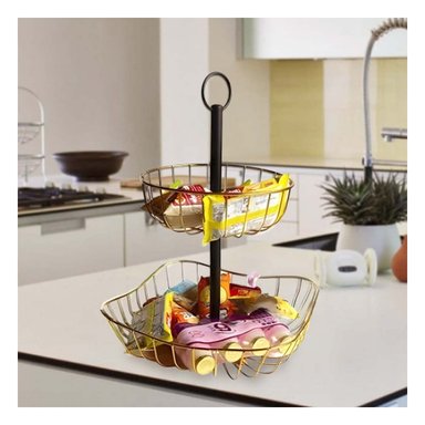 SOPORTE COMPACTO PARA FRUTAS Y APERITIVOS EN MESA DORADO Y+POST IT - 3