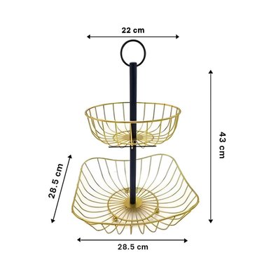 PACK4 TORRE DE FRUTAS DE 2 NIVELES PARA BUFFET Y REUNIONES DORADO Y+REGALO STICKER - 4
