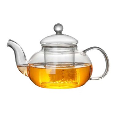 TETERA DE VIDRIO PARA SERVIR INFUSIONES EN OFICINA 1000 ML Y+PAPEL REGALO - 1