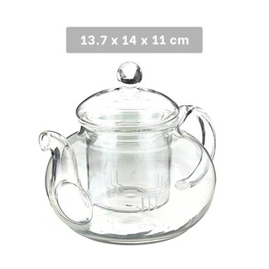 TETERA DE VIDRIO PARA SERVIR INFUSIONES EN OFICINA 1000 ML Y+PAPEL REGALO - 4