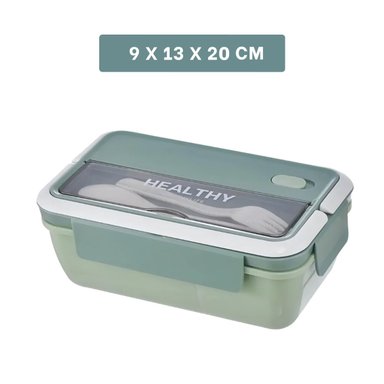 PACK12 CUBETA RECTANGULAR CON CUBIERTOS PARA COMIDAS CREATIVAS 1100ML VERDE - 4