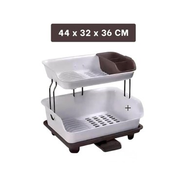 PACK4 SOPORTE PARA MESA 2 NIVELES PLASTICO ORGANIZACION Y UTILIDAD MARRON Y+PAPEL REGALO - 4