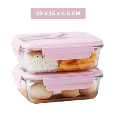 PACK6 ORGANIZADOR PORTA COMIDAS CON ACCESORIOS ROSADO Y+PAPEL REGALO - 4