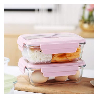 PACK6 ORGANIZADOR PORTA COMIDAS CON ACCESORIOS ROSADO Y+PAPEL REGALO - 5