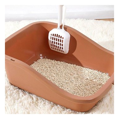 CONTENEDOR HIGIENICO CERRADO CON PALA PARA GATO MARRON PARA HOGAR ORDENADO - 1