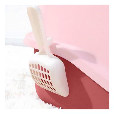 CONTENEDOR HIGIENICO CERRADO CON PALA PARA GATO ROSADO HOGAR ORDENADO - 2