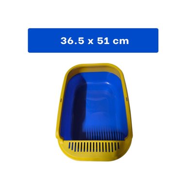 DEPOSITO DE ARENA ABIERTO CON PALA CERNIDORA 51X36,5CM AZUL Y AMARILLO - 4
