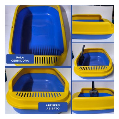 DEPOSITO DE ARENA ABIERTO CON PALA CERNIDORA 51X36,5CM AZUL Y AMARILLO - 5