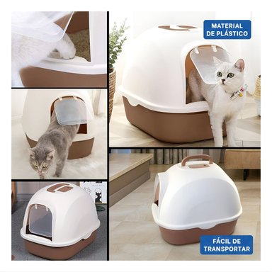 PACK2 CAJON DE ARENA AMPLIO CON ENTRADA COMODA PARA GATO CAFE Y+PAPEL REGALO - 3