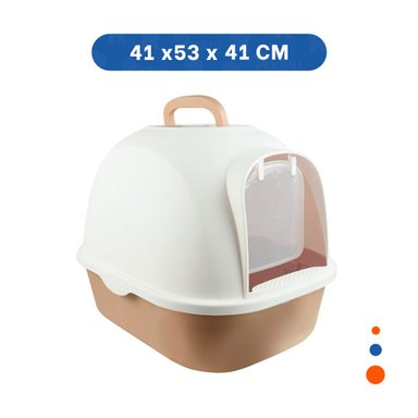 PACK2 RECIPIENTE CON ARENA TIPO CABINA PARA GATO EN CASA MARRON CLARO - 4