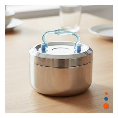 PACK2 ENVASE CIRCULAR CUADRADO 1200ML PLATEADO Y CELESTE CON PERFIL MODERNO Y+PAPEL REGALO - 2