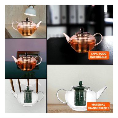 PACK12 JARRA DE BOROSILICATO Y ACERO 800ML EN FORMA DE COLOR TRANSPARENTE Y+PAPEL REGALO - 2