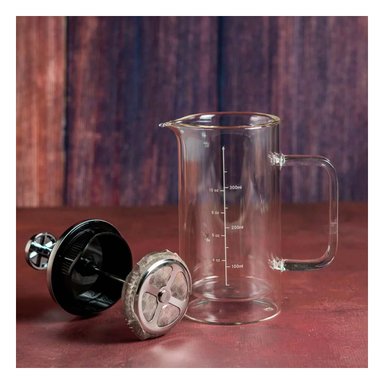 CAFETERA DE MESA 350ML RECTO COLOR TRANSPARENTE EN BOROSILICATO Y ACERO Y+POST IT - 2