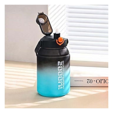 PACK2 CANTIMPLORA RESISTENTE PARA EXTERIOR 2500ML EN NEGRO Y CELESTE Y+REGALO STICKER - 5