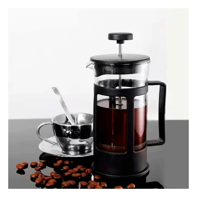 PACK2 INFUSOR PRENSA FRANCESA DE VIDRIO CON ASA Y BANDEJA NEGRO 600ML - 1