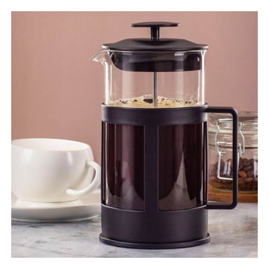 PACK2 INFUSOR PRENSA FRANCESA DE VIDRIO CON ASA Y BANDEJA NEGRO 600ML - 5
